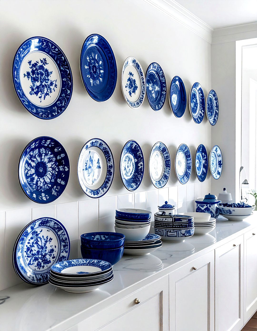 Porcelain plate wall - 30 chinoiserie decor ideas