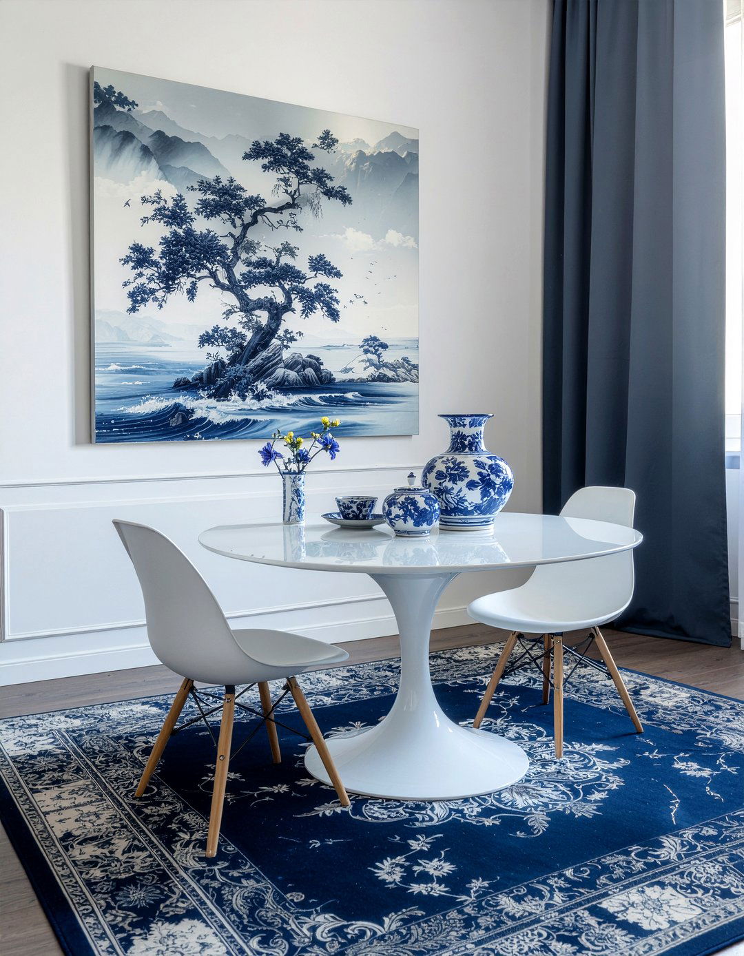 Porcelain theme dining room - 30 Chinese dining room ideas