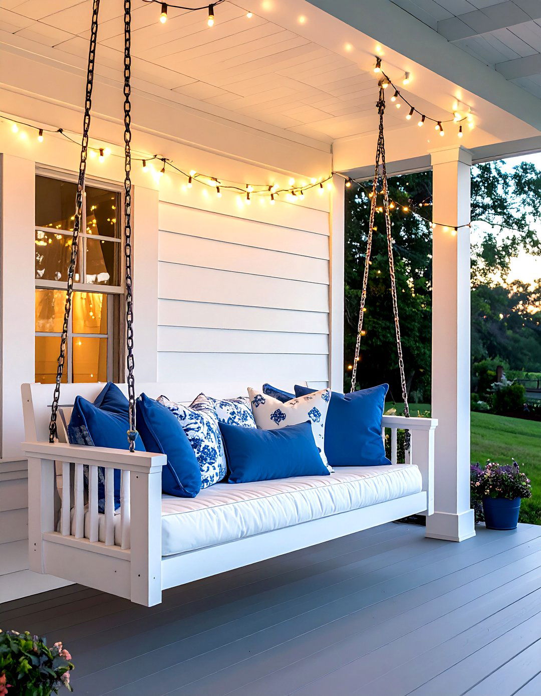 Porch Swing Light - 30 string light ideas