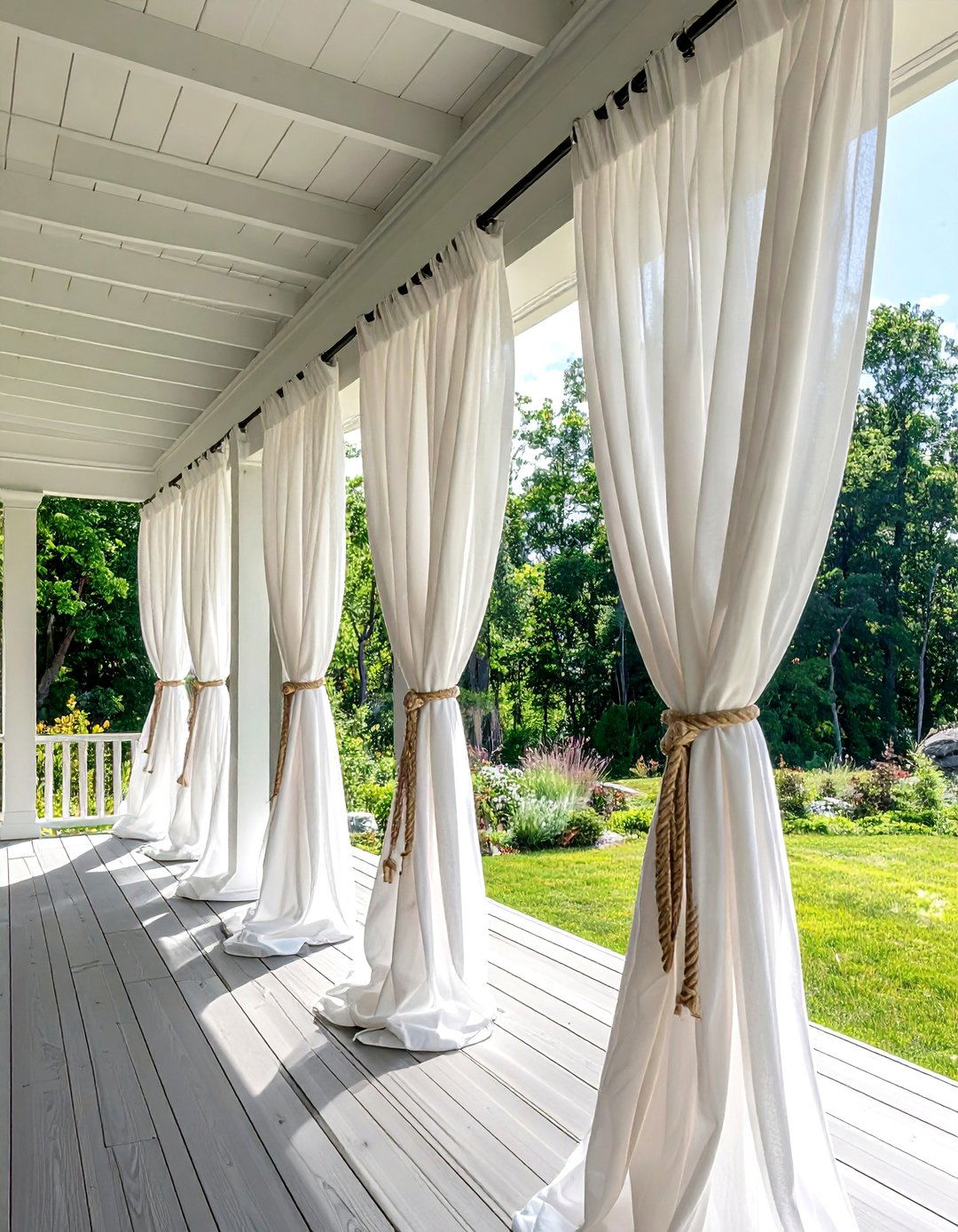 Porch curtain panels - 30 front porch decor ideas