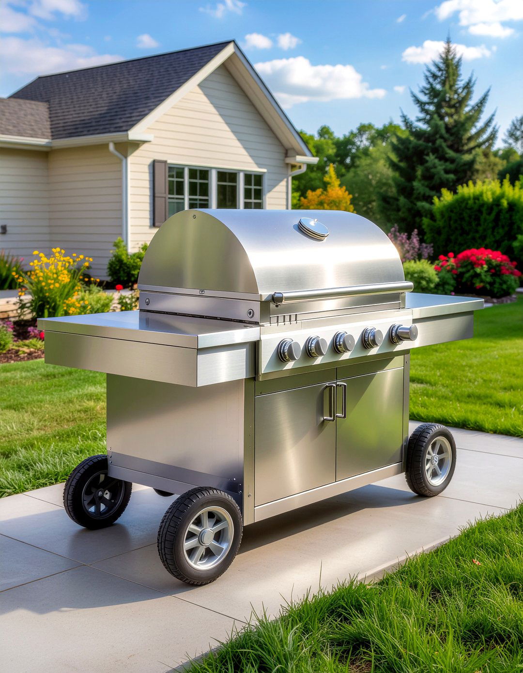 Portable Grill Island - 30 outdoor kitchen grill ideas