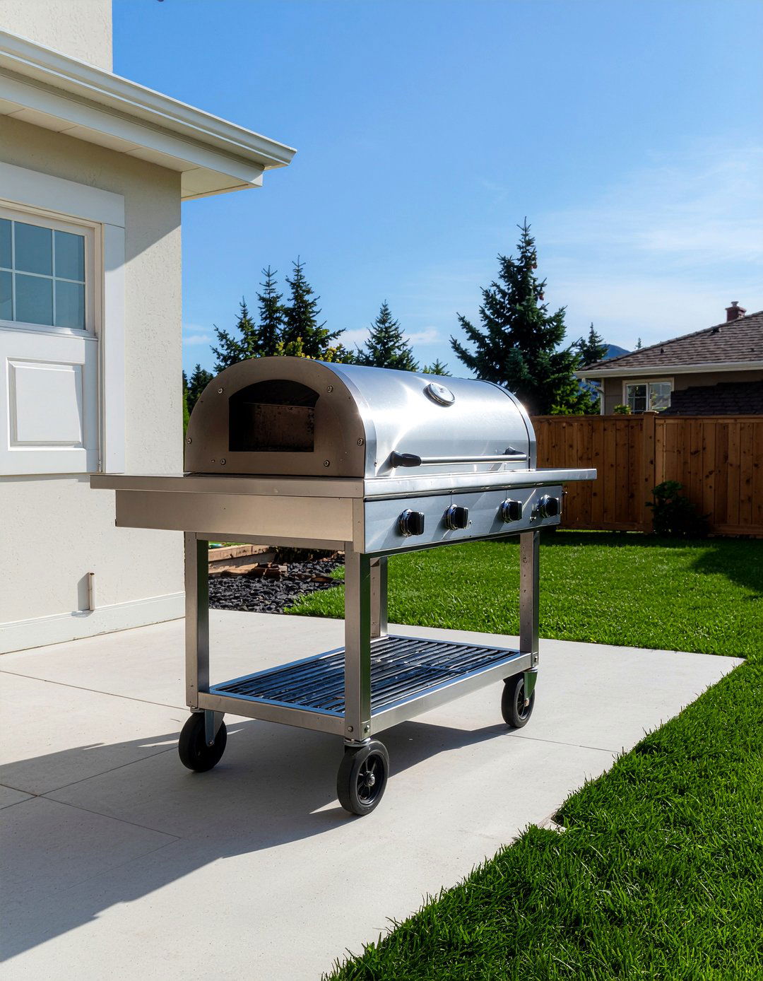 Portable Pizza Oven Cart - 30 outdoor kitchen pizza oven ideas