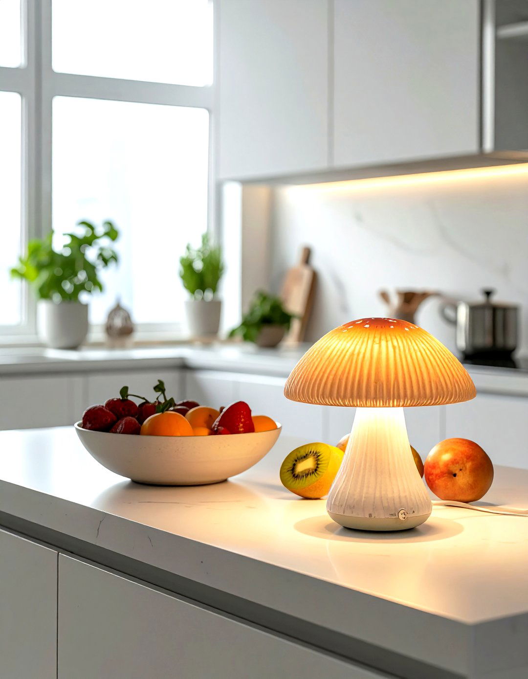 Portable kitchen lamp - 30 kitchen ambient lighting ideas