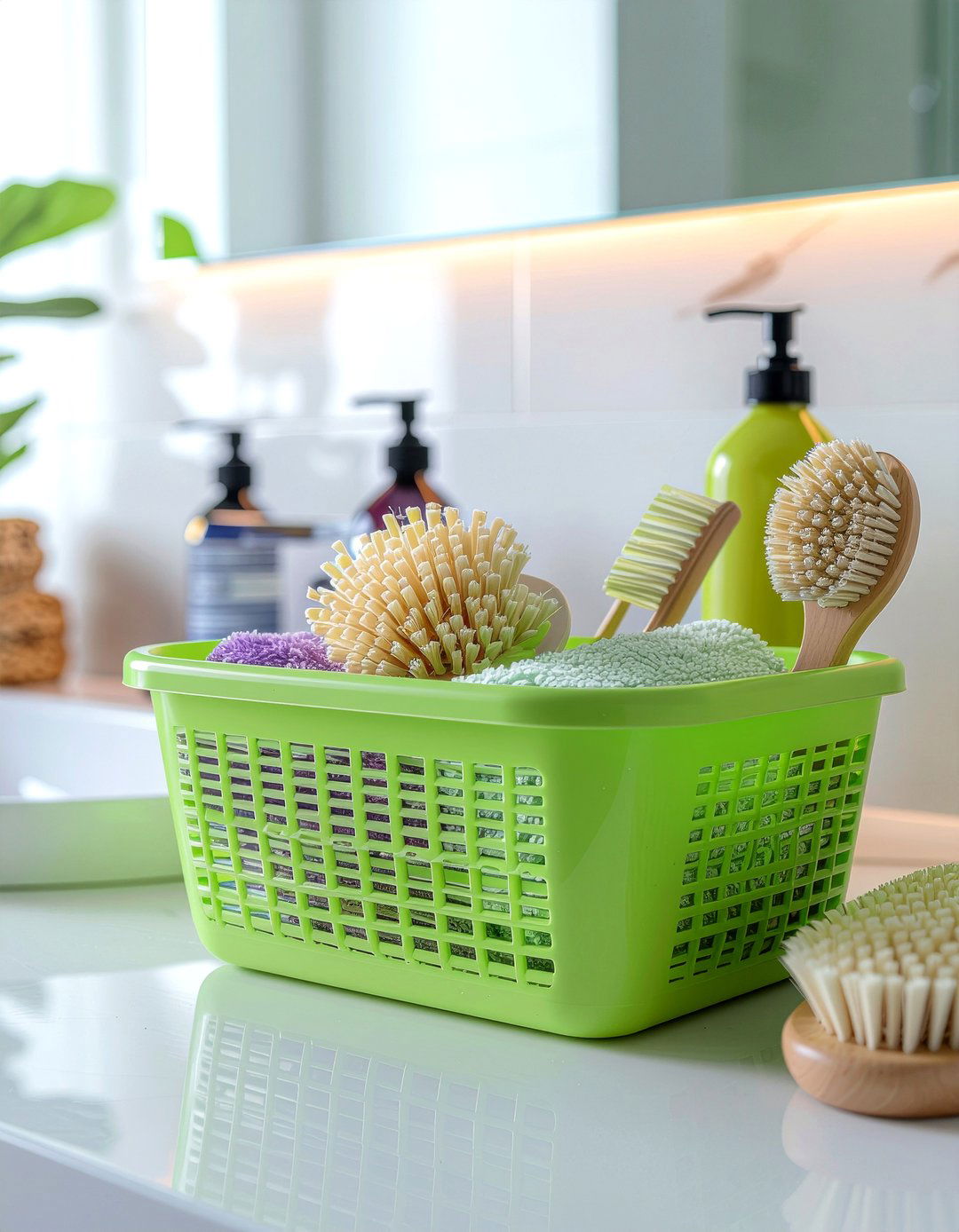 Portable plastic shower basket - 30 bathroom caddy ideas