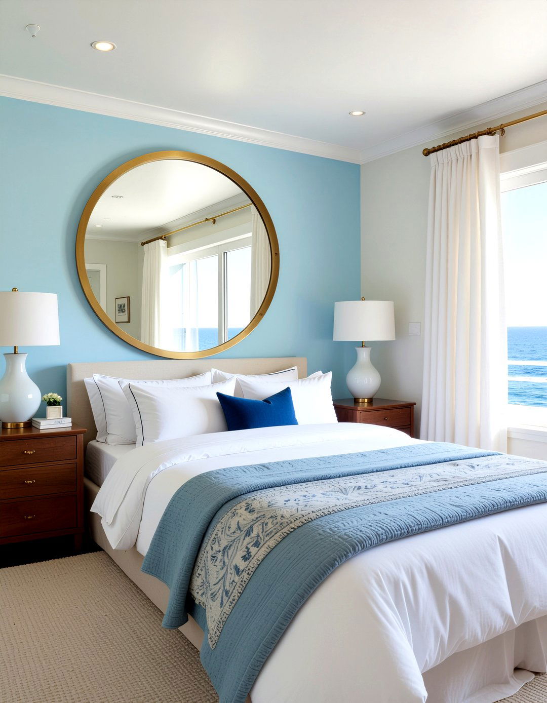 Porthole mirror - 30 nautical bedroom ideas