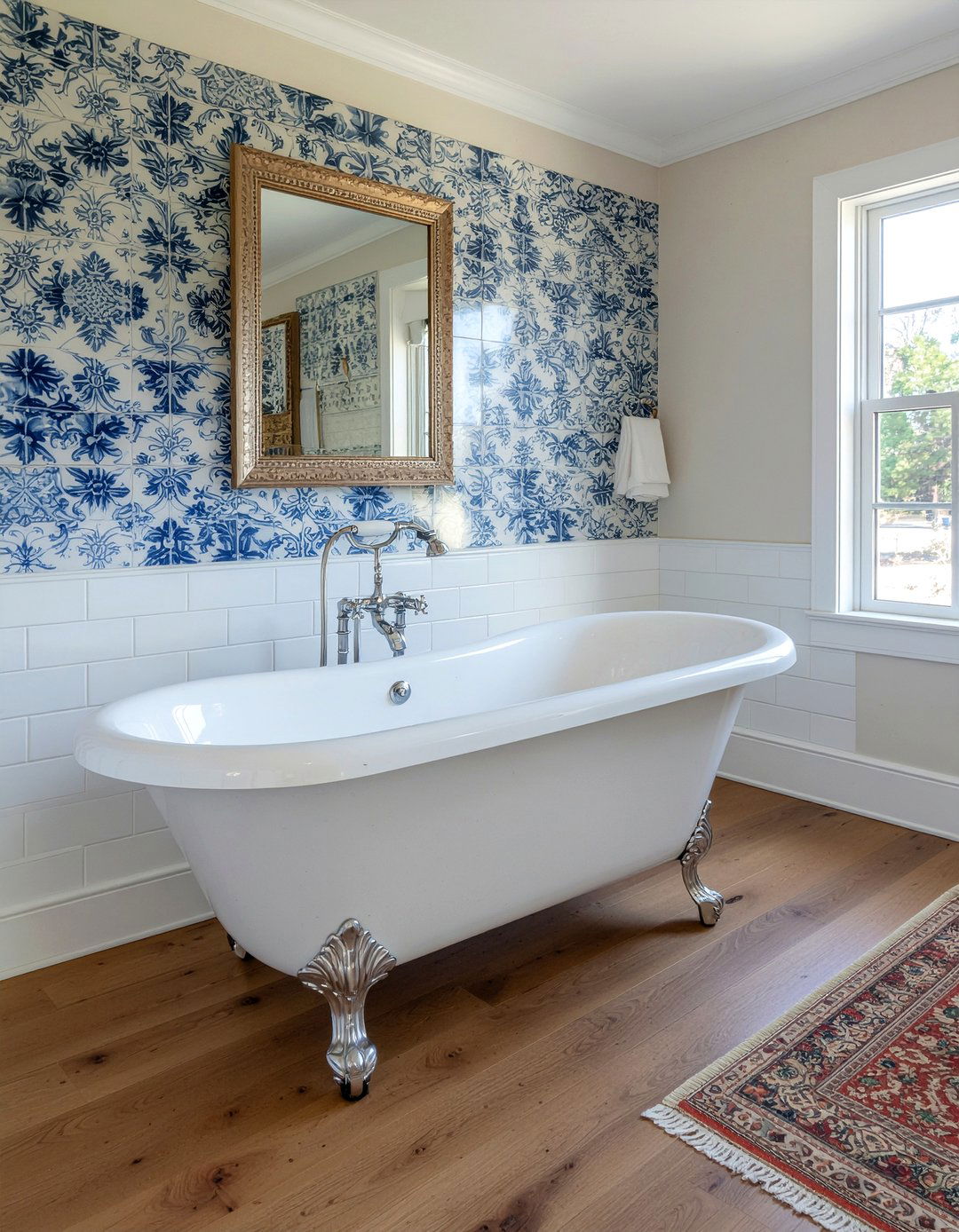 Portuguese tile bathtub surround - 30 Portuguese tile bathroom ideas