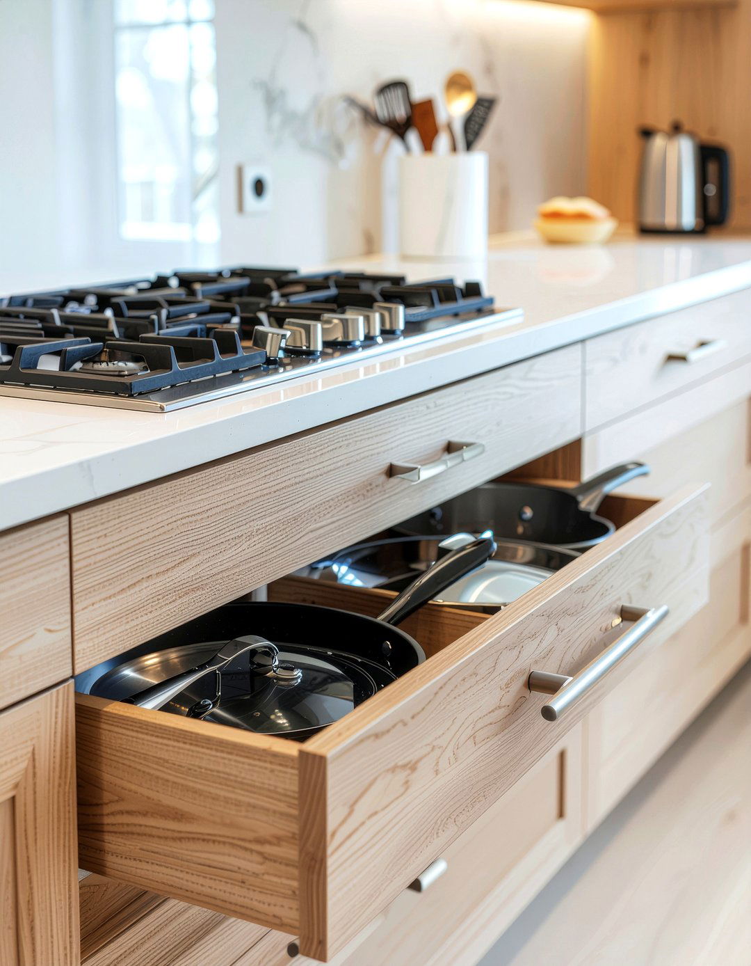 Pot And Pan Storage - 30 deep drawer kitchen ideas