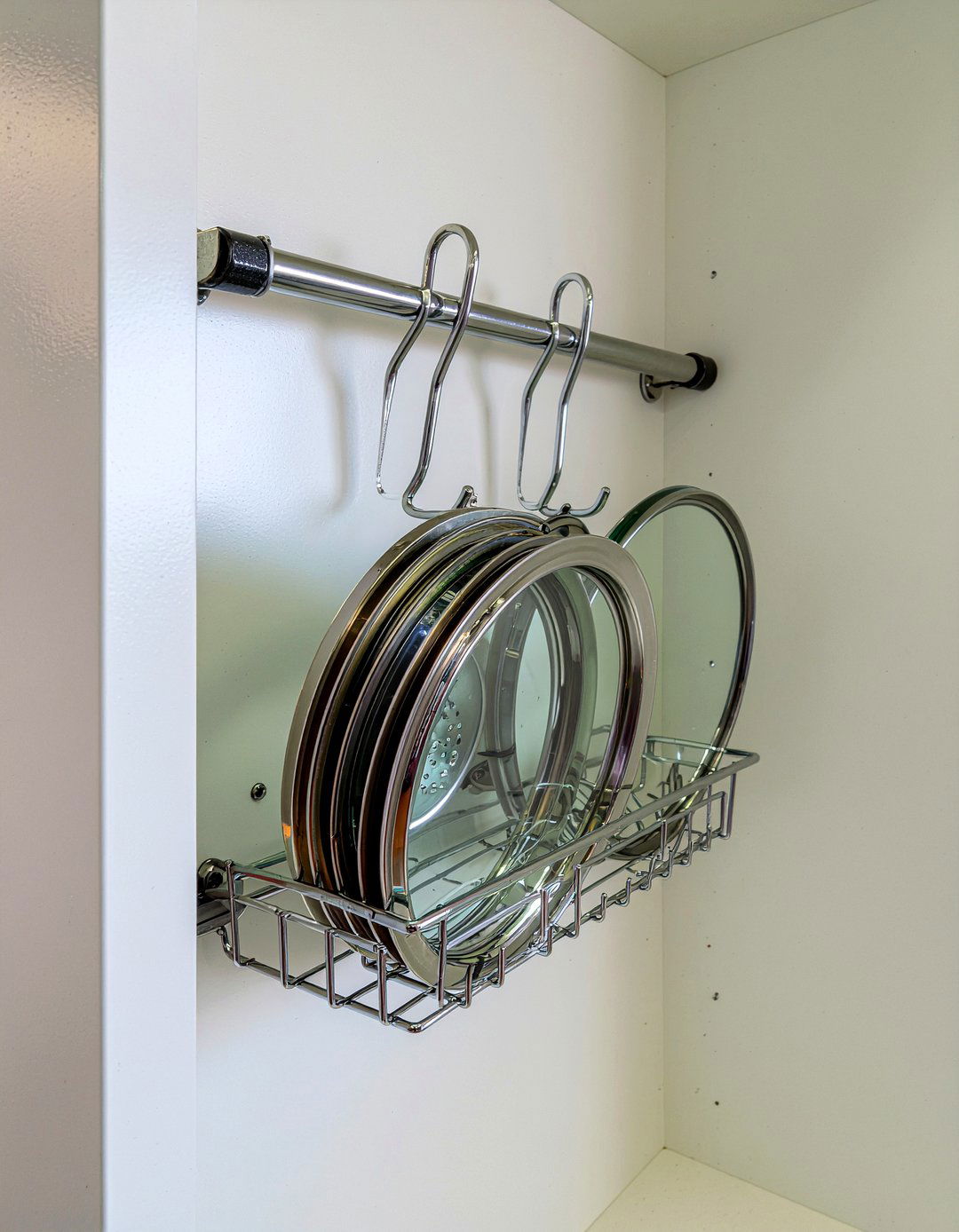 Pot Lid Holder - 30 kitchen cabinet organization ideas