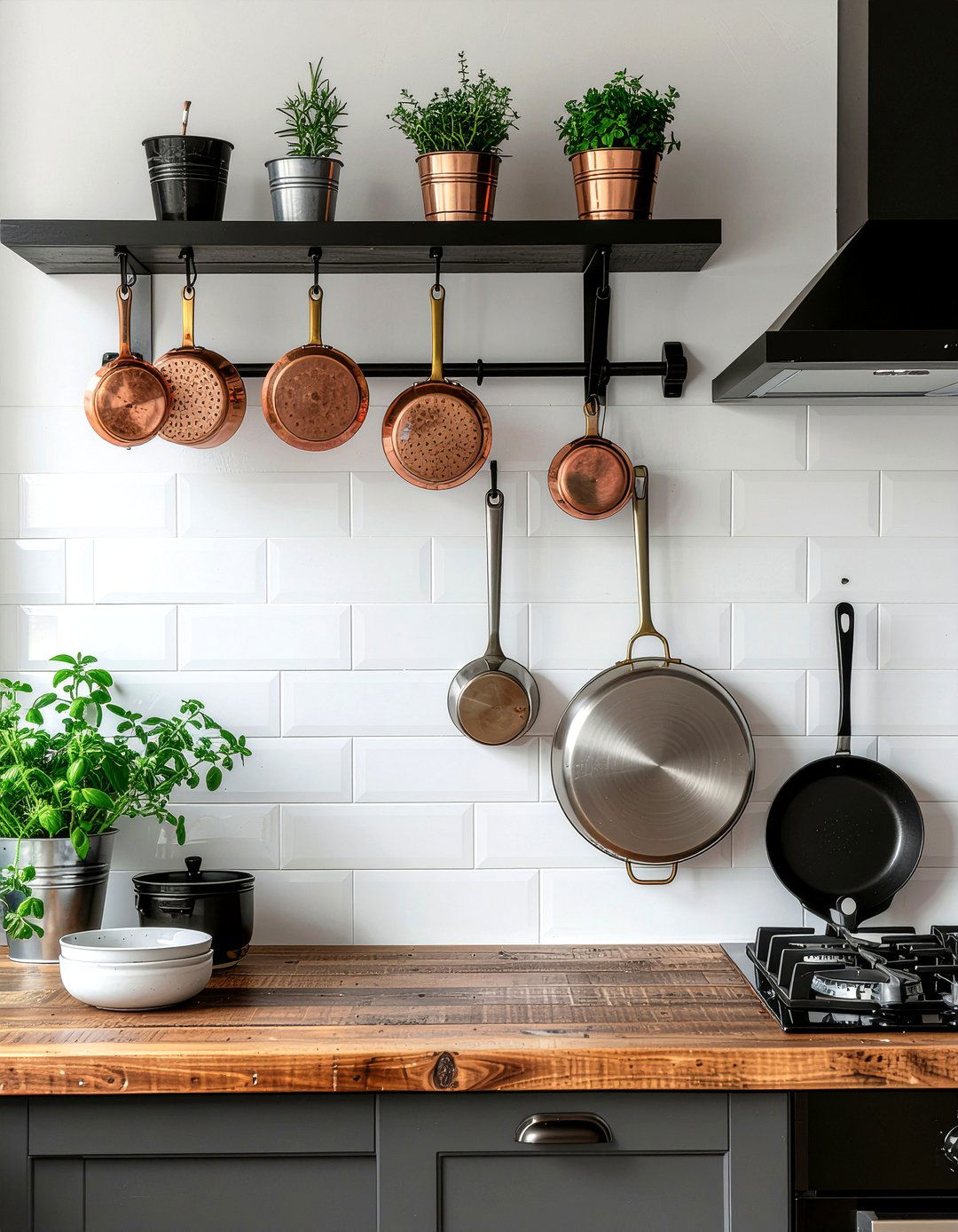 Pot Rack - 30 affordable kitchen ideas