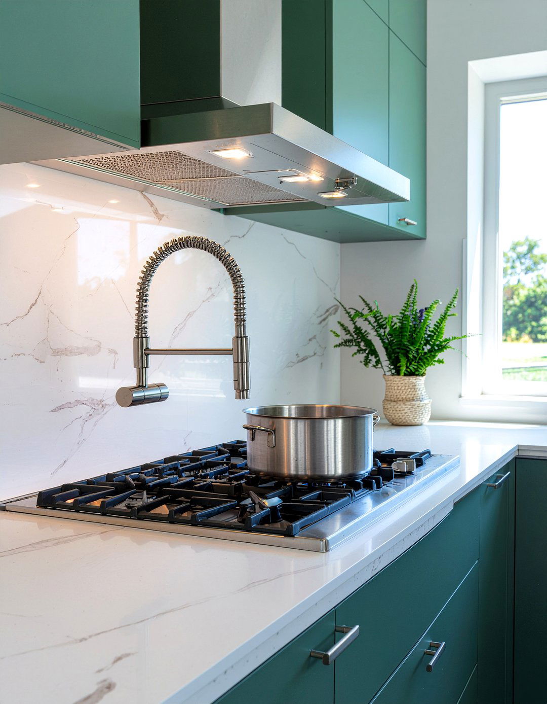 Pot filler faucet over stove - 30 showstopper kitchen ideas