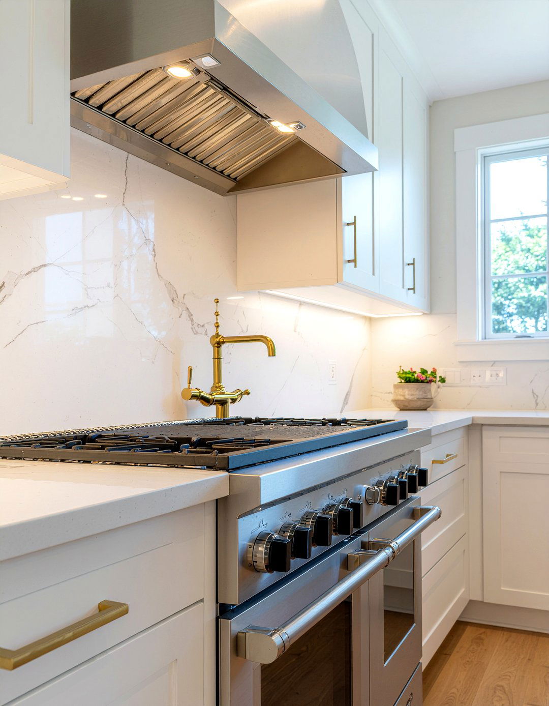 Pot filler over stove - 30 modern farmhouse kitchen ideas