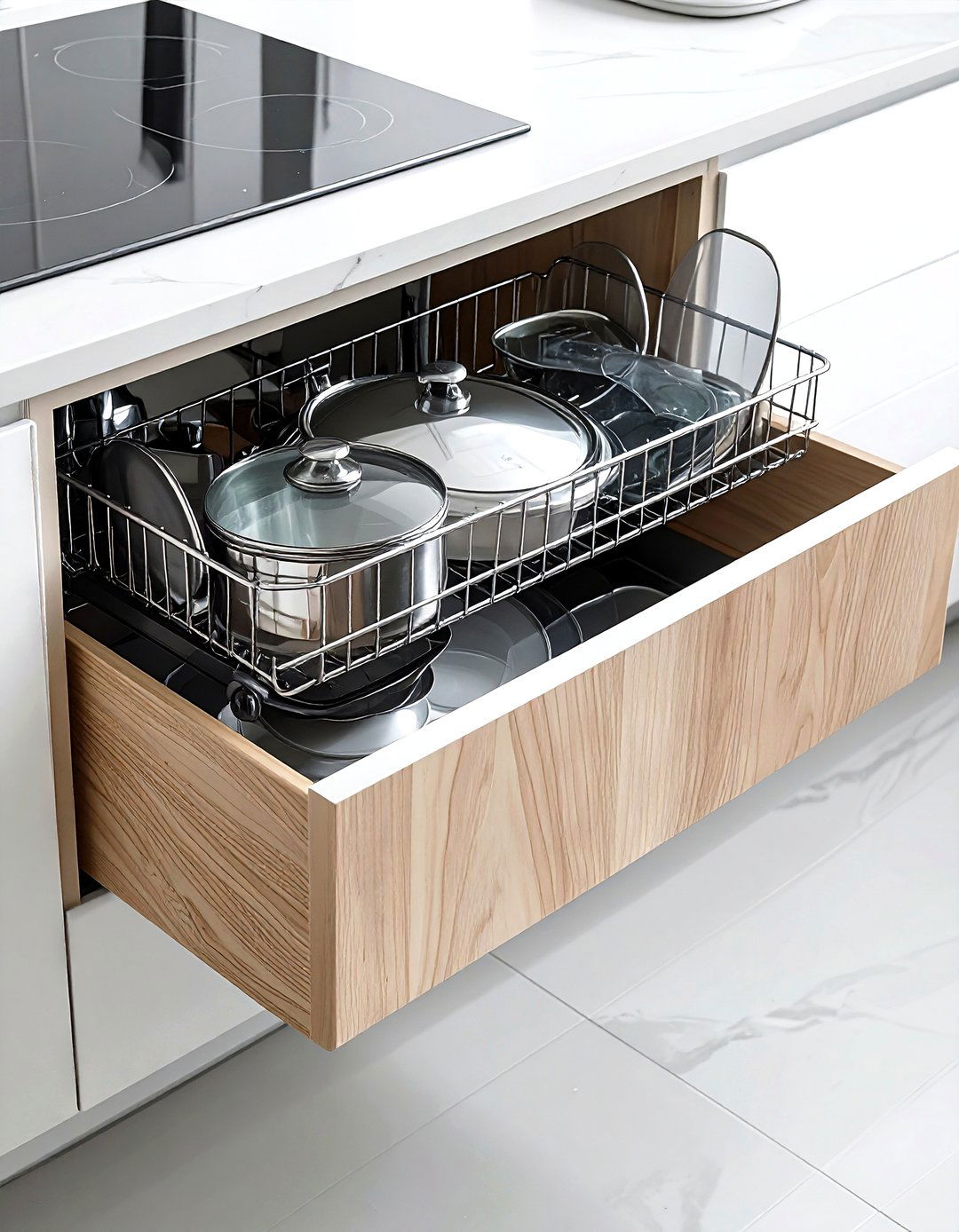 Pot lid rack organizer - 30 kitchen creative storage ideas