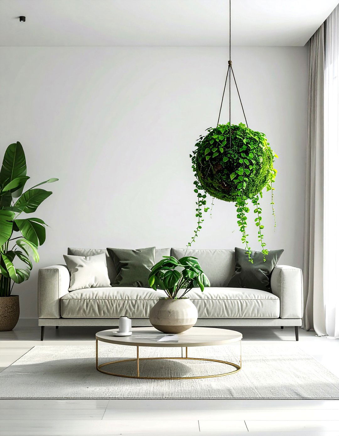 Pothos Kokedama - 30 pothos decor ideas