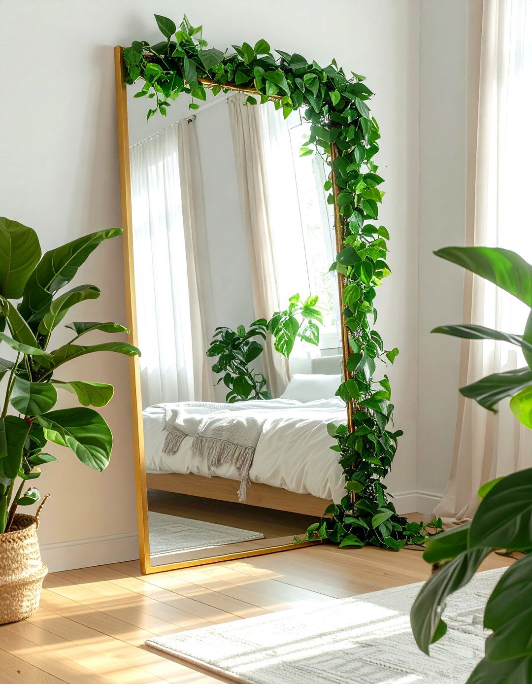 Pothos Mirror Frame - 30 pothos decor ideas