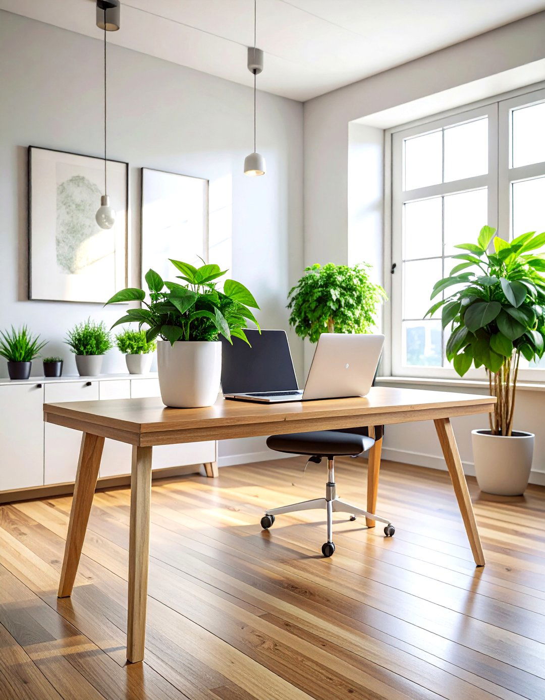 Pothos Office Desk - 30 pothos decor ideas