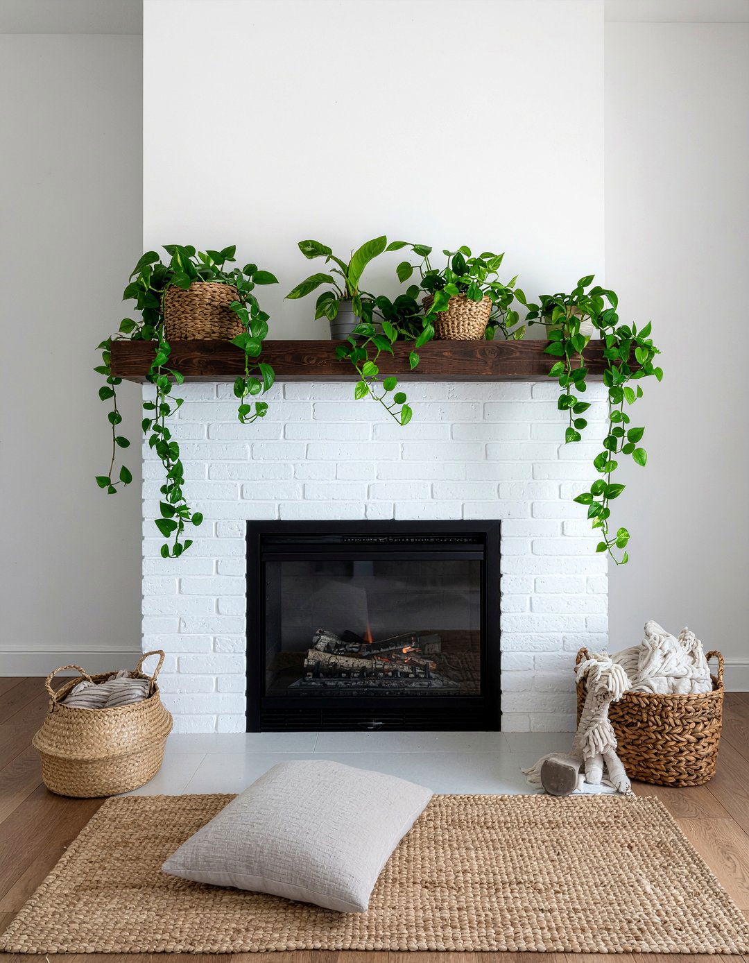Pothos On Fireplace Mantel - 30 living room pothos ideas