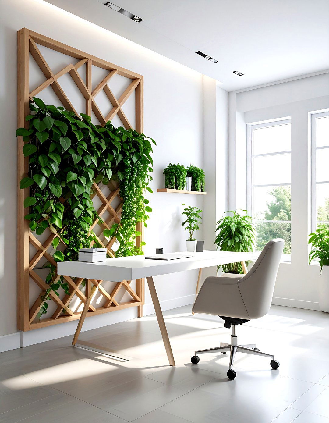 Pothos Wall Trellis - 30 pothos decor ideas
