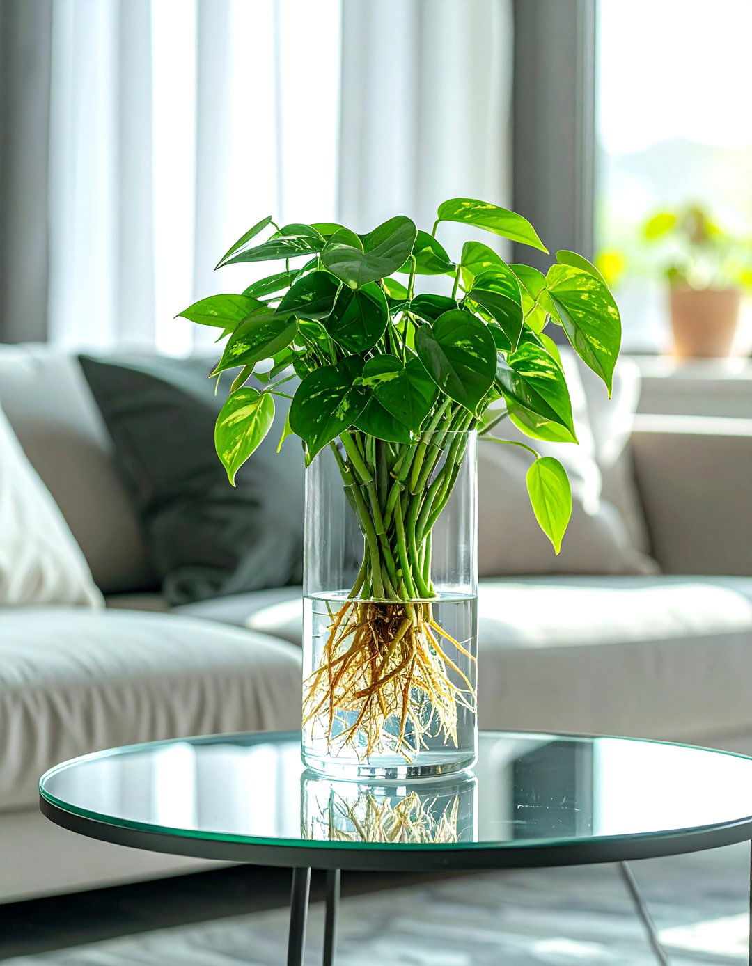 Pothos Water Vase - 30 pothos decor ideas