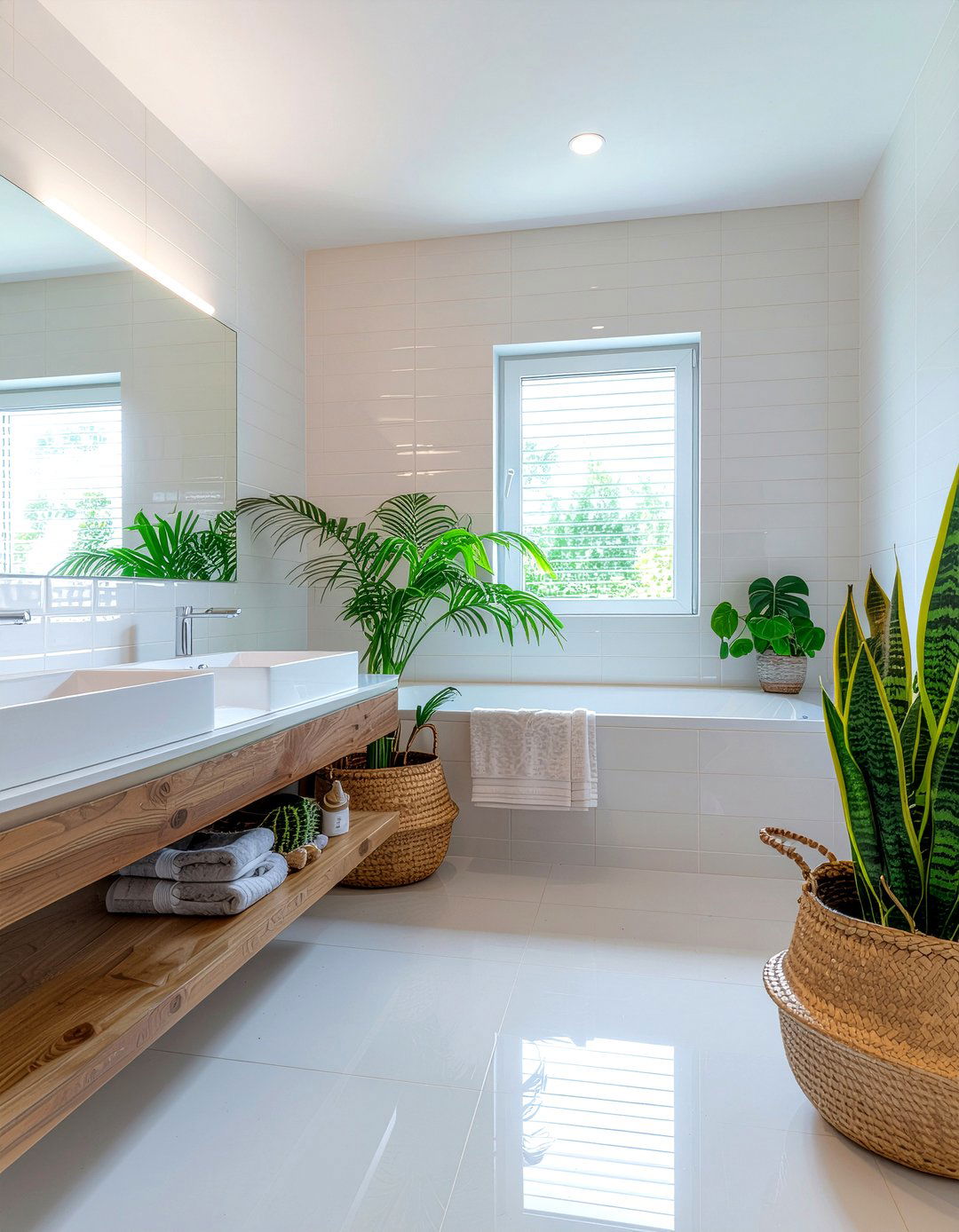 Potted Bathroom Plants - 30 bathroom finishing touch ideas