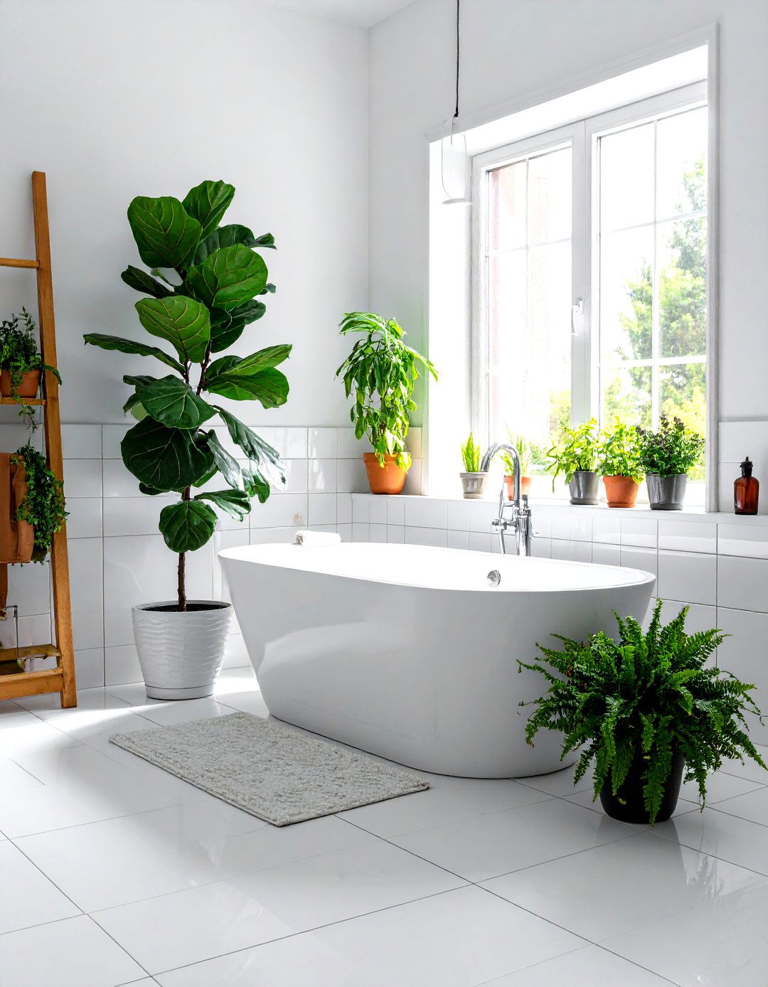 Potted Bathroom Plants - 30 bathroom warmth ideas