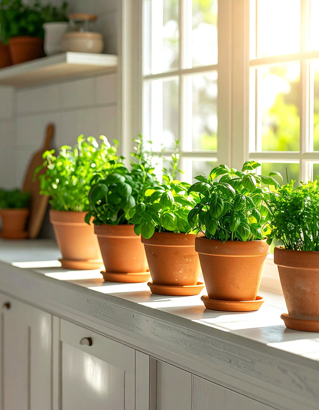 Potted Herb Kitchen - 30 apartment kitchen ideas