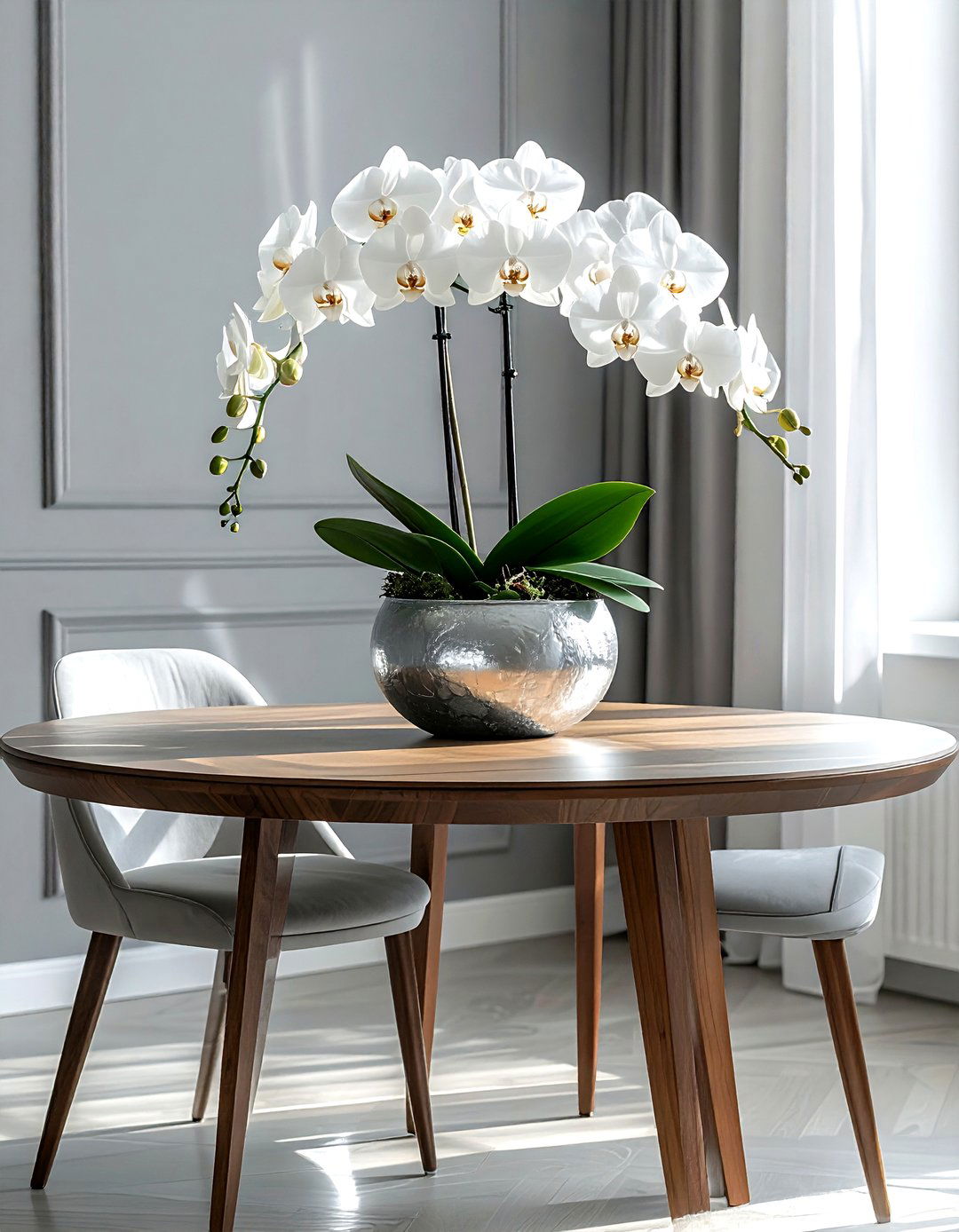 Potted Orchid Display - 30 dining room flower ideas
