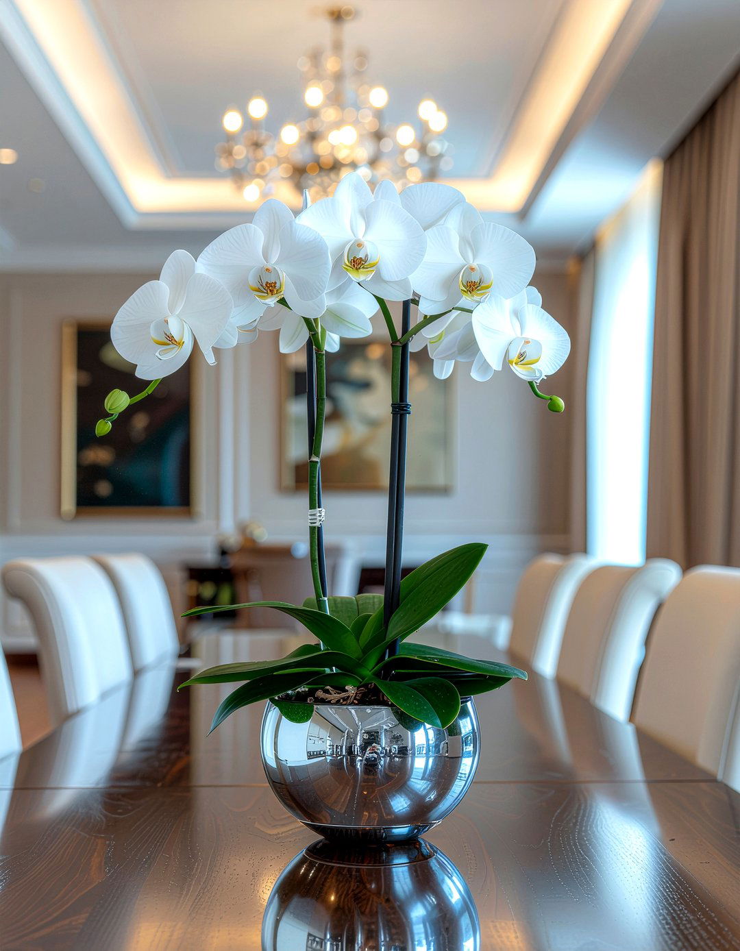 Potted Orchid Plant - 30 everyday centerpiece dining ideas