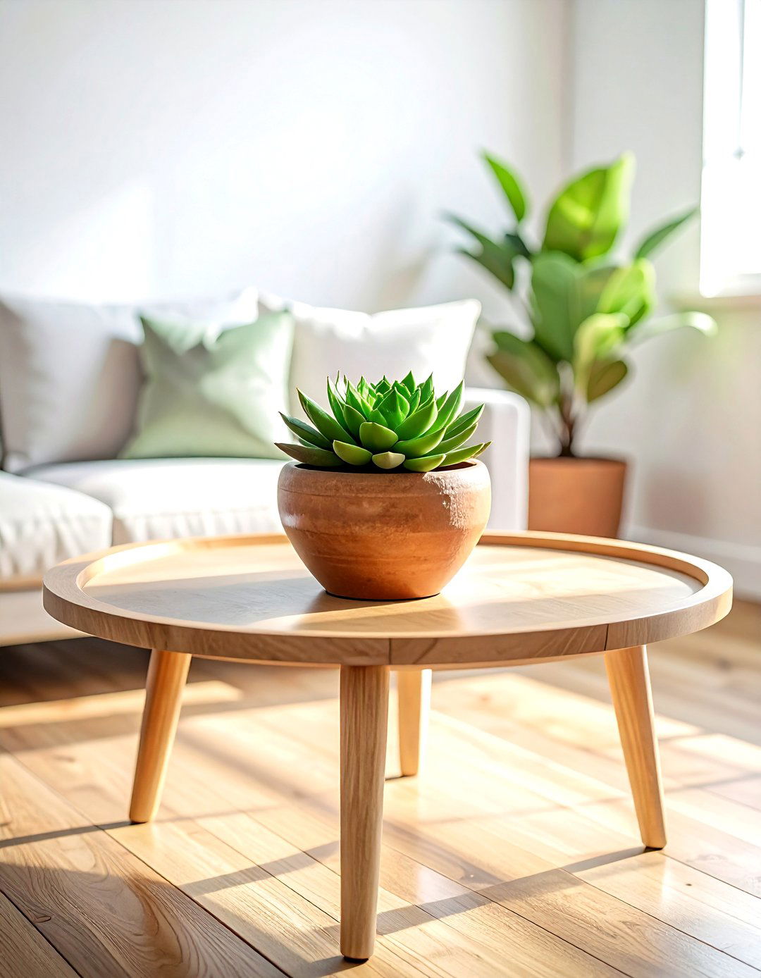 Potted Plant Coffee Table - 30 round coffee table decor ideas