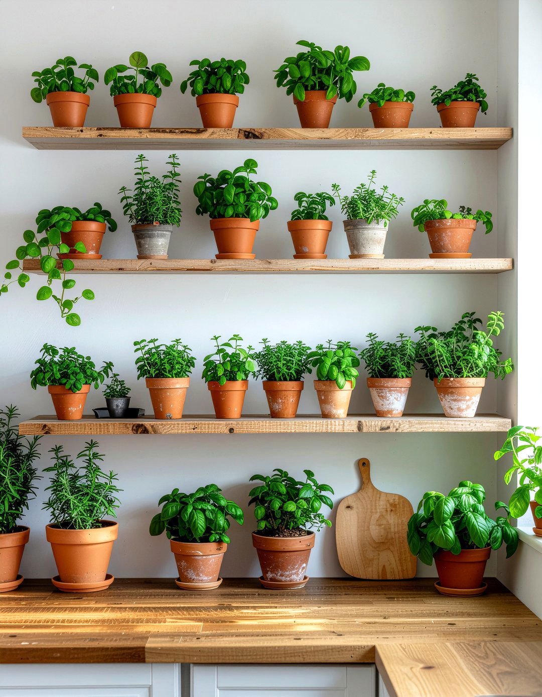 Potted Plant Kitchen Shelf - 30 kitchen shelf decor ideas