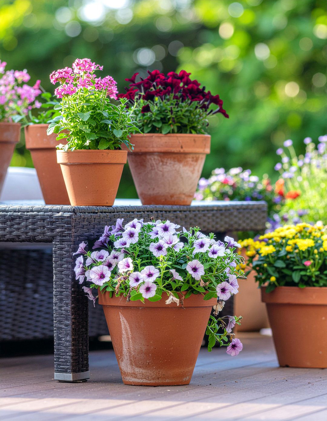 Potted Plants Around Table - 30 deck dining ideas
