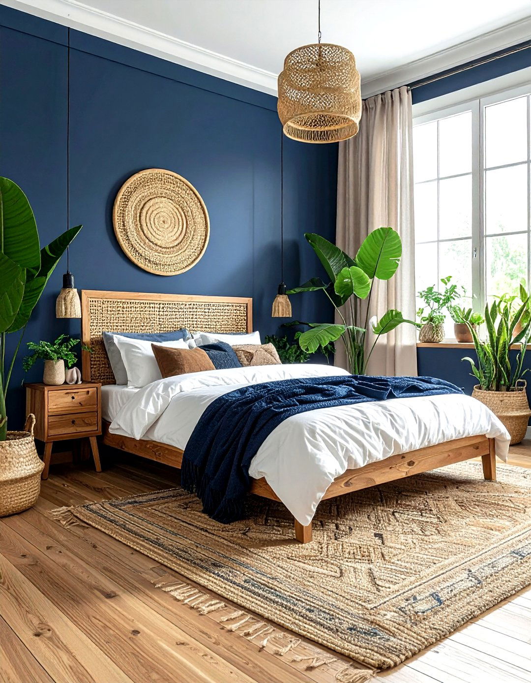 Potted Plants Navy Bedroom - 30 bohemian navy bedroom ideas