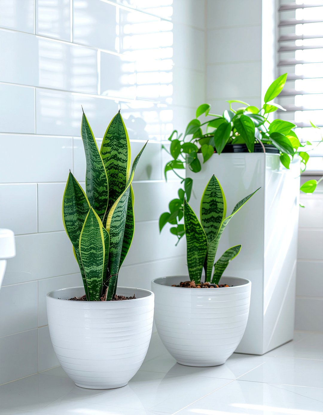 Potted bathroom plants - 30 bathroom facelift ideas