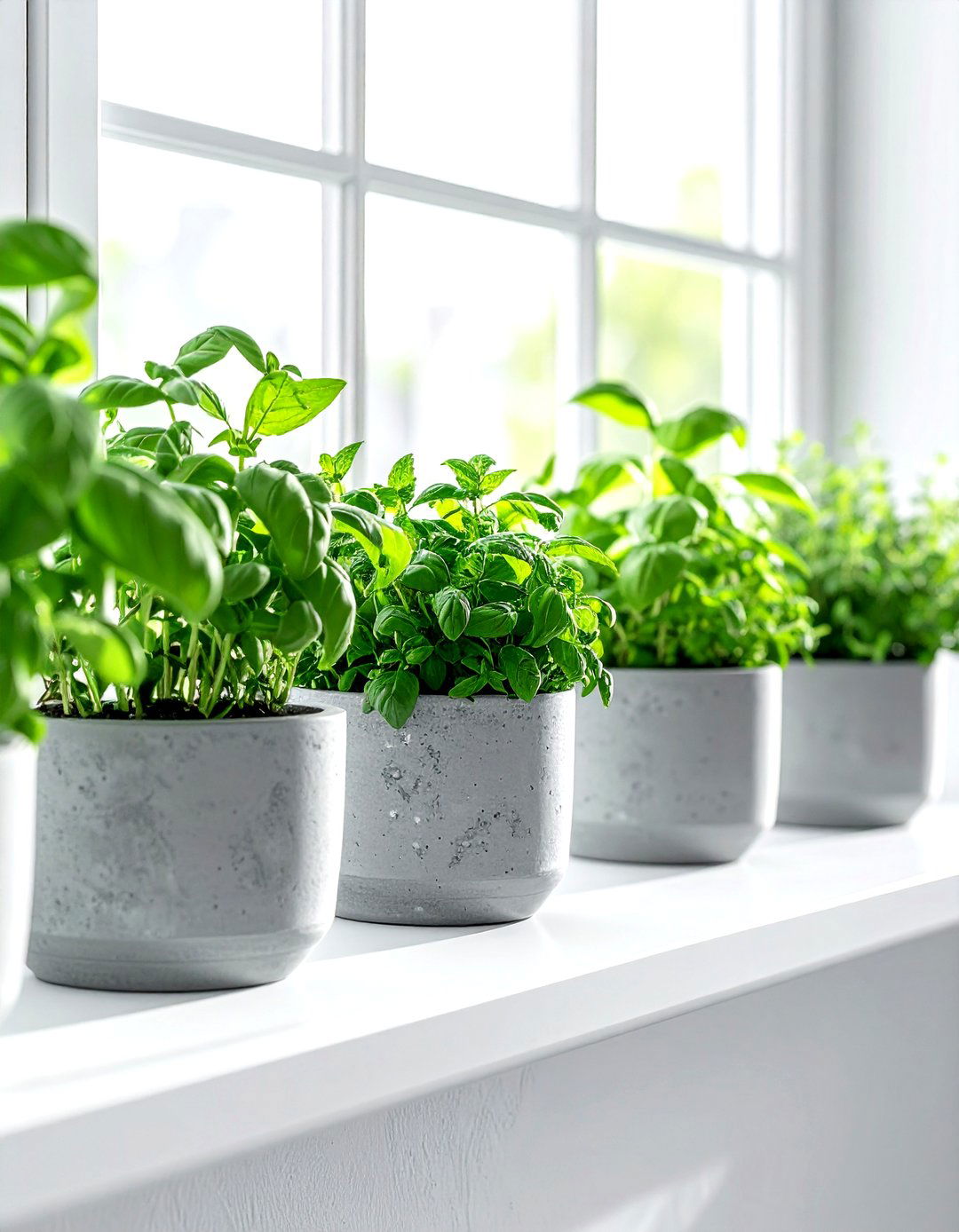 Potted kitchen herbs - 30 minimalist kitchen ideas