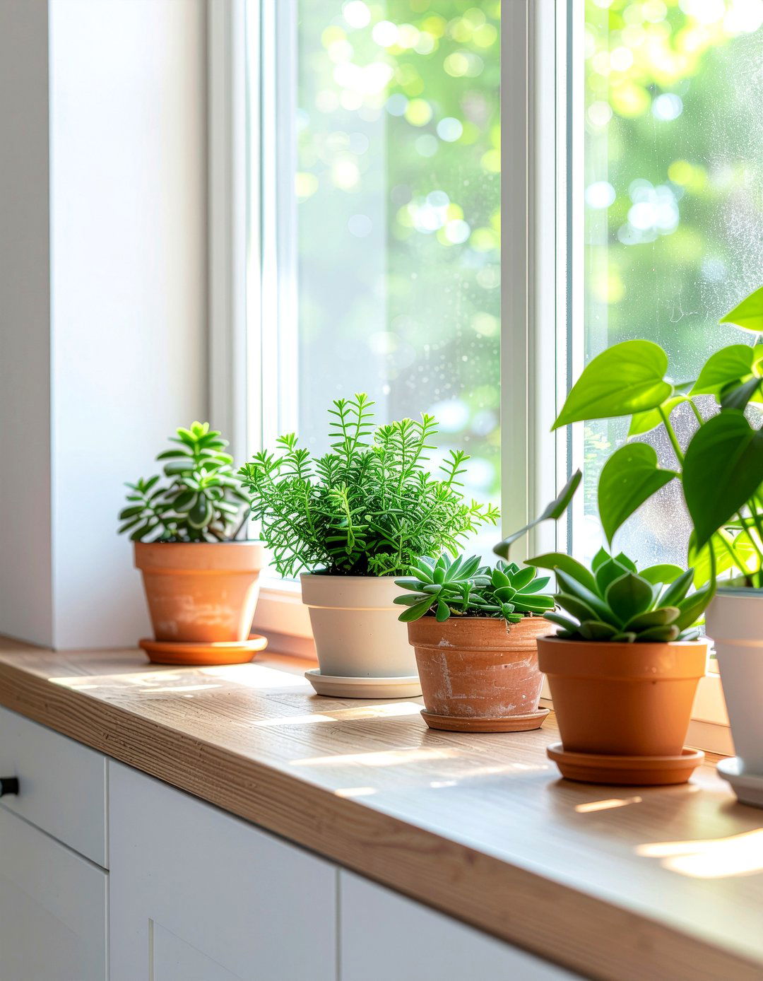 Potted kitchen plants - 30 kitchen decor ideas