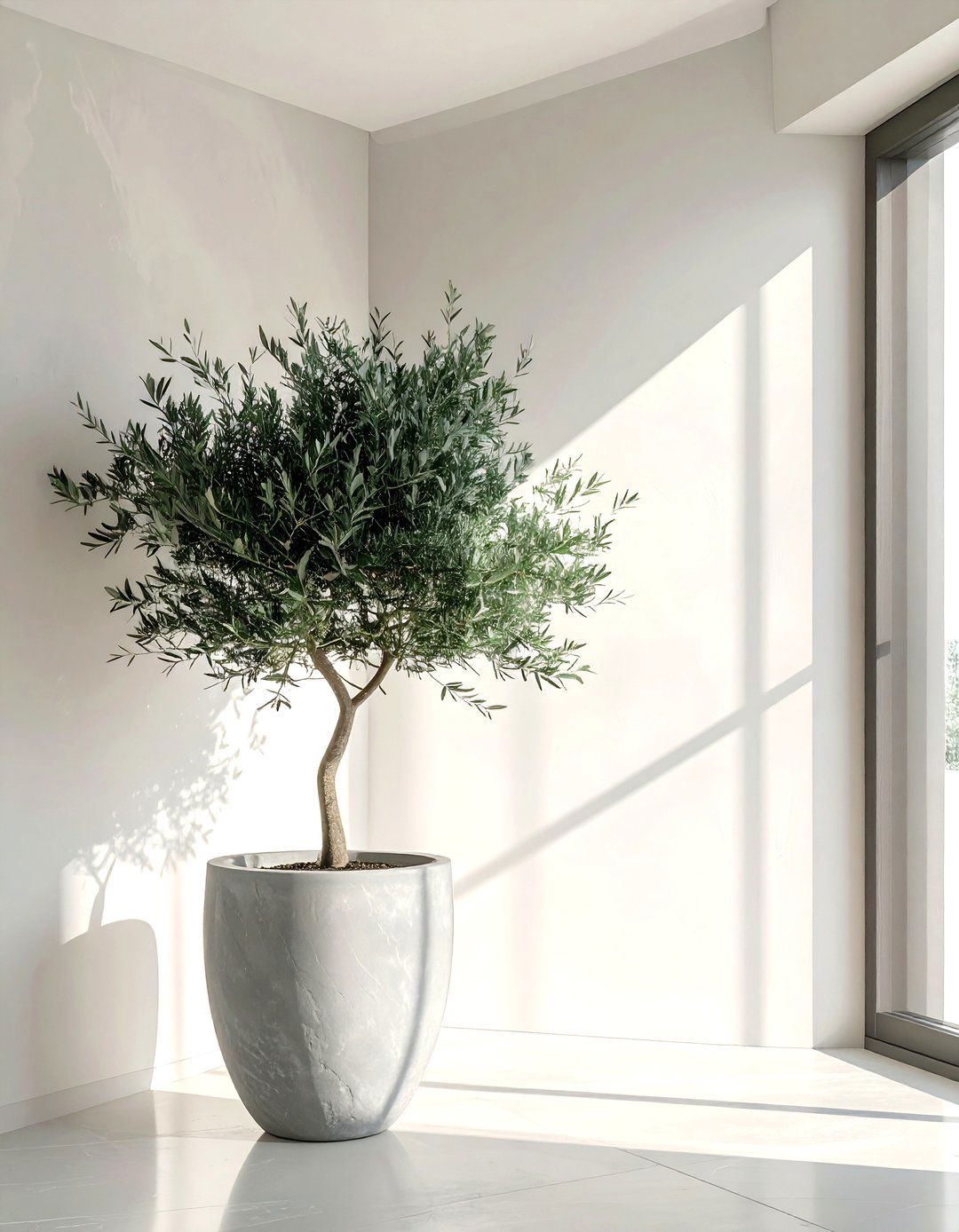 Potted olive tree - 30 peaceful decor ideas