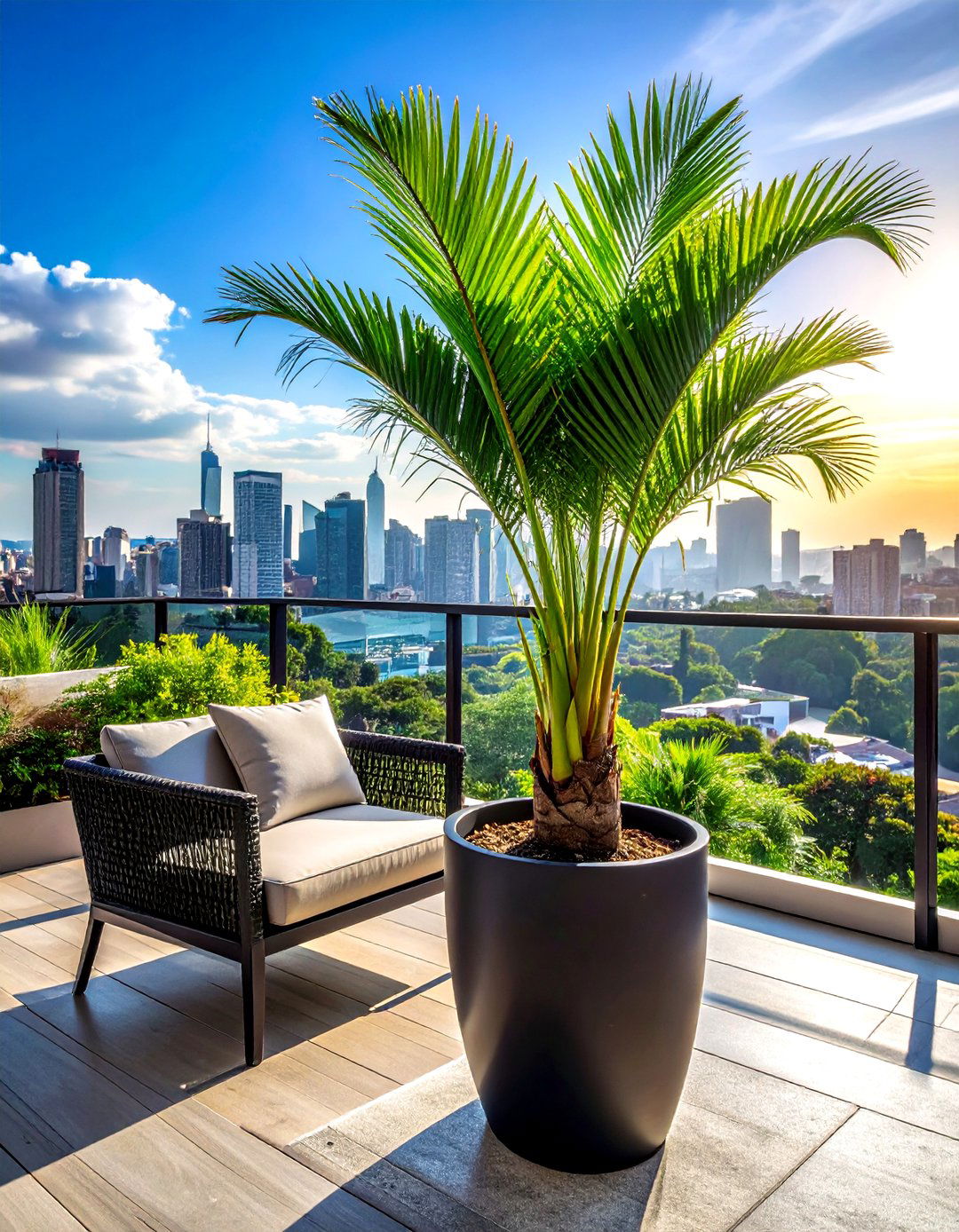 Potted palm balcony - 30 palm plant ideas