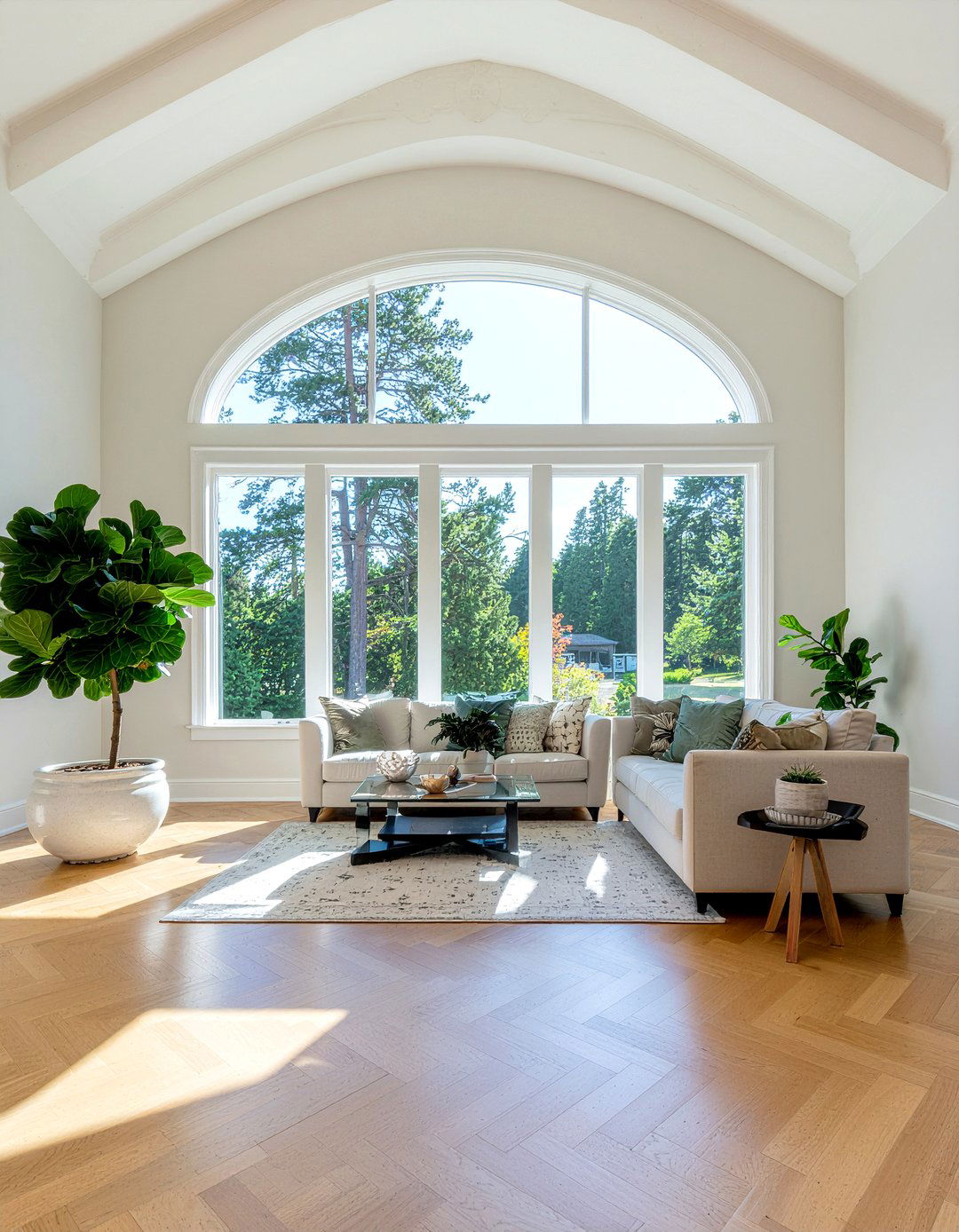 Potted trees - 30 low cost living room ideas