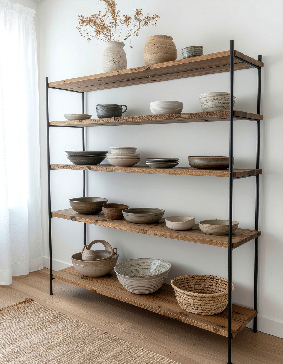 Pottery display shelf - 30 bedroom hobby display ideas