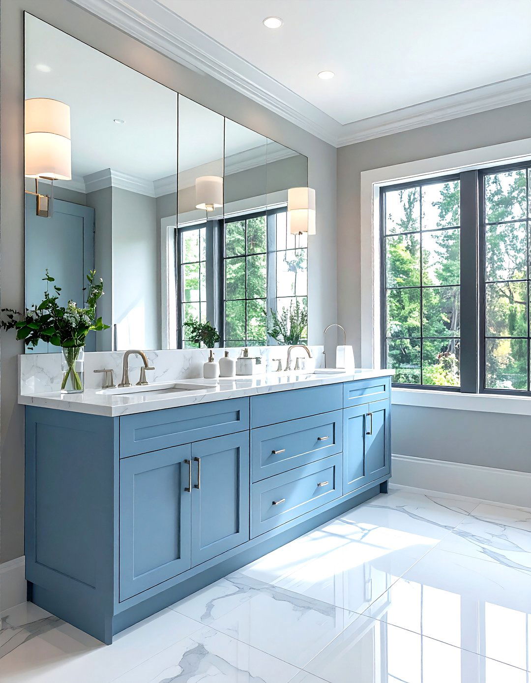 Powder Blue Cabinetry - 30 blue bathroom decor ideas