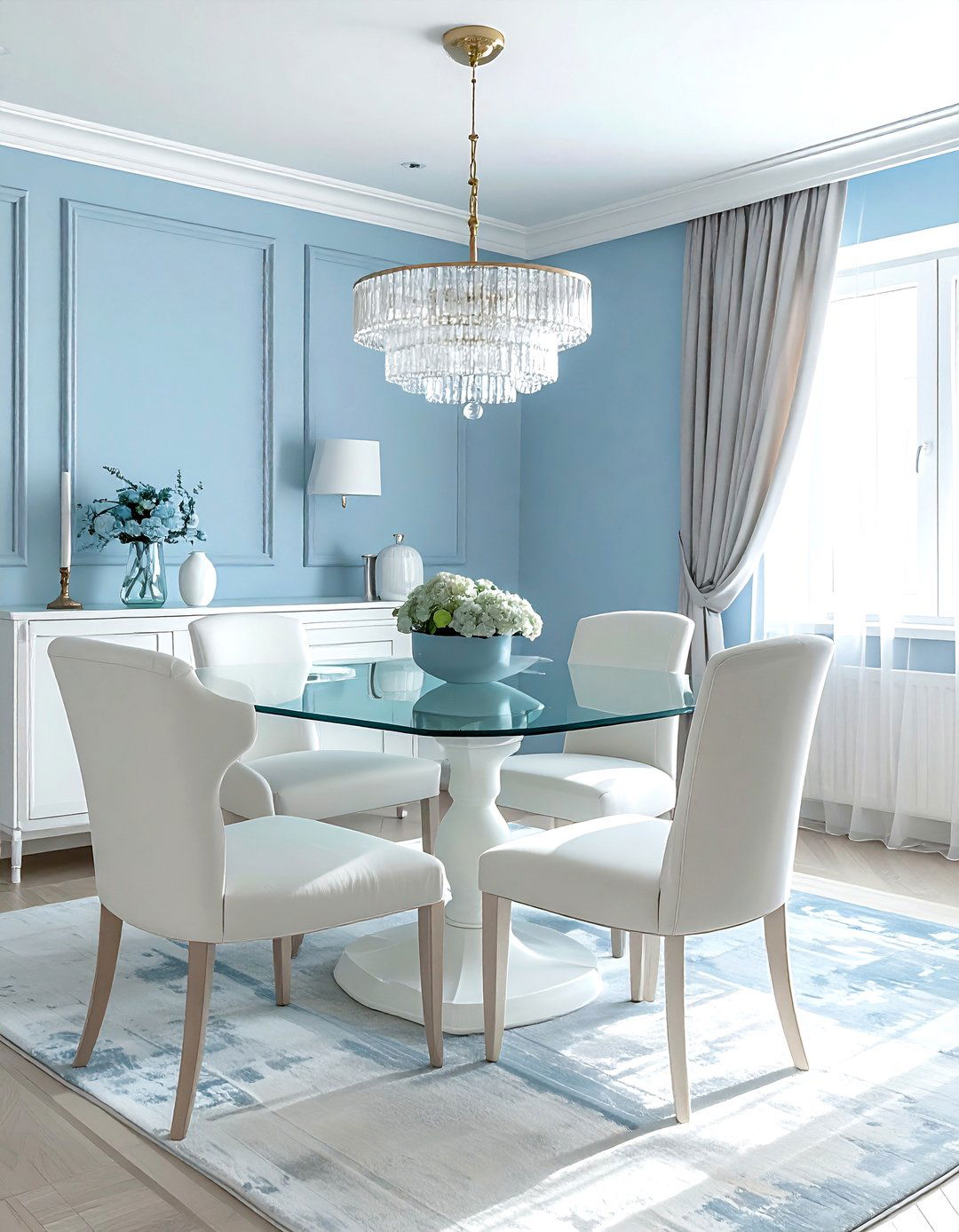 Powder Blue Dining Room - 30 pastel dining room ideas