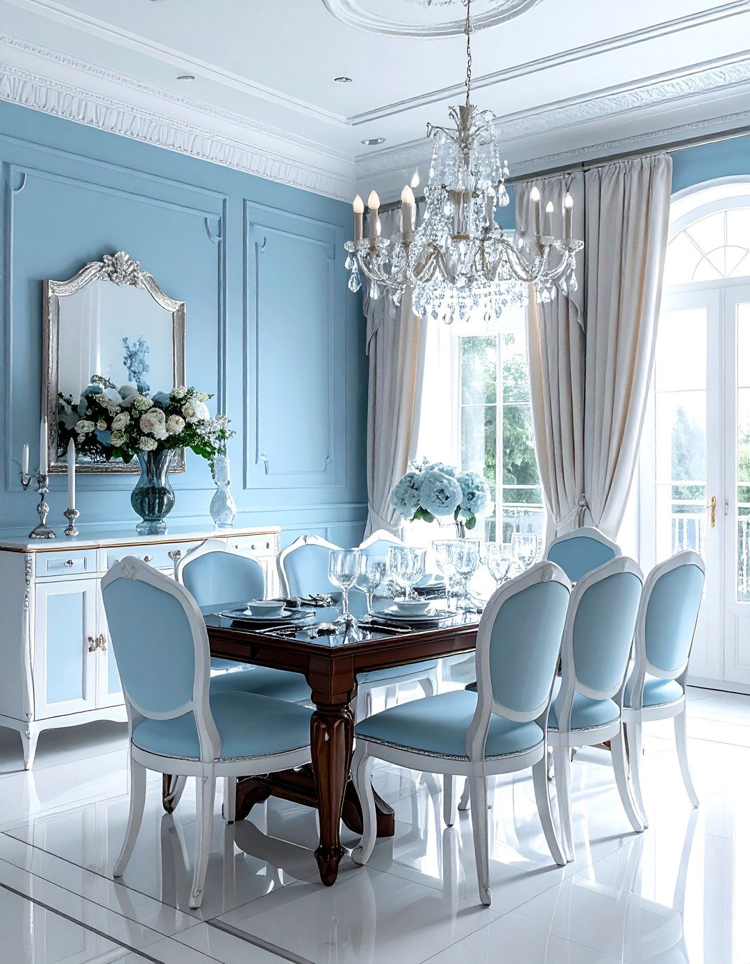 Powder Blue Dining Room - 30 blue dining room design ideas