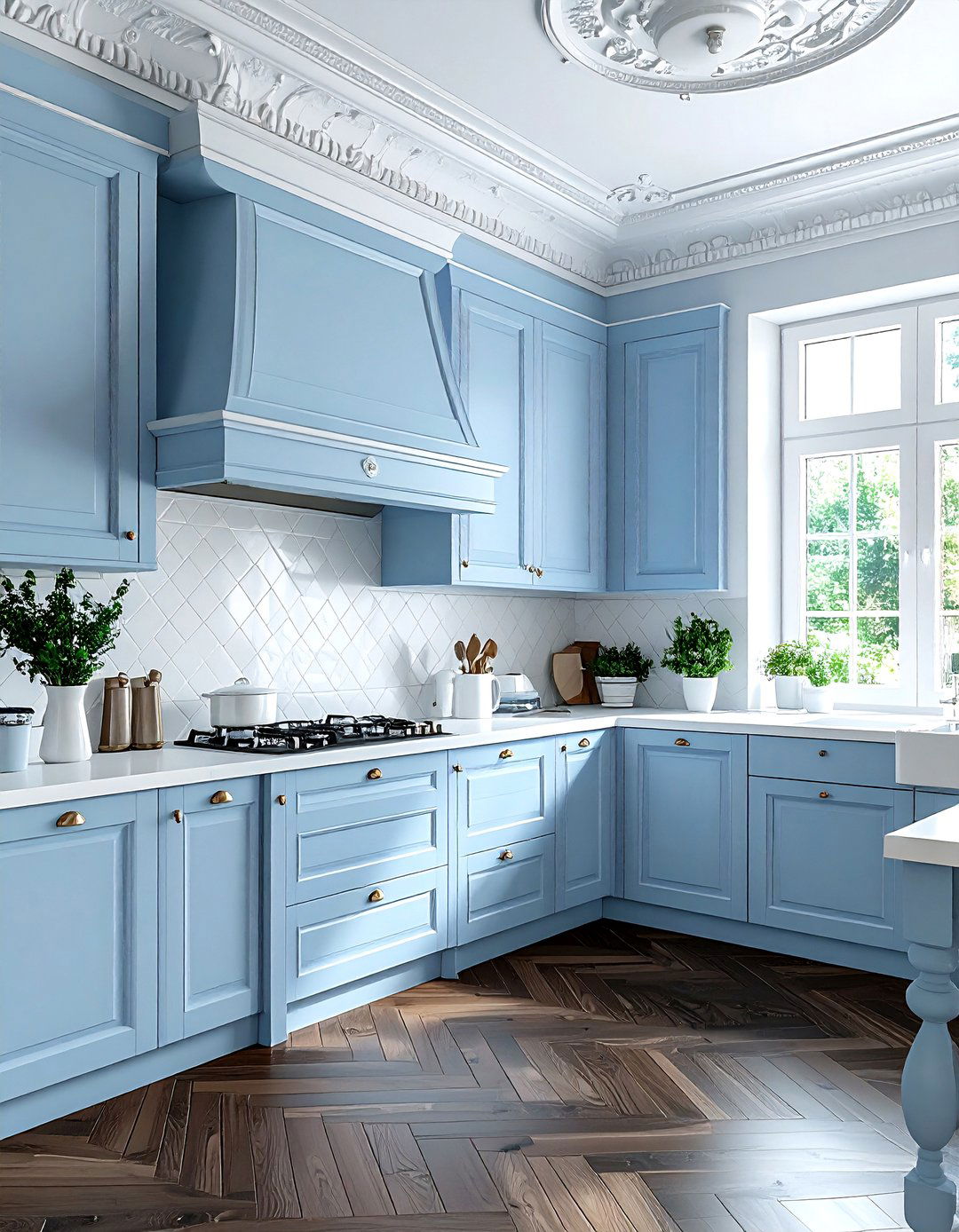 Powder Blue Kitchen - 30 blue and white kitchen ideas
