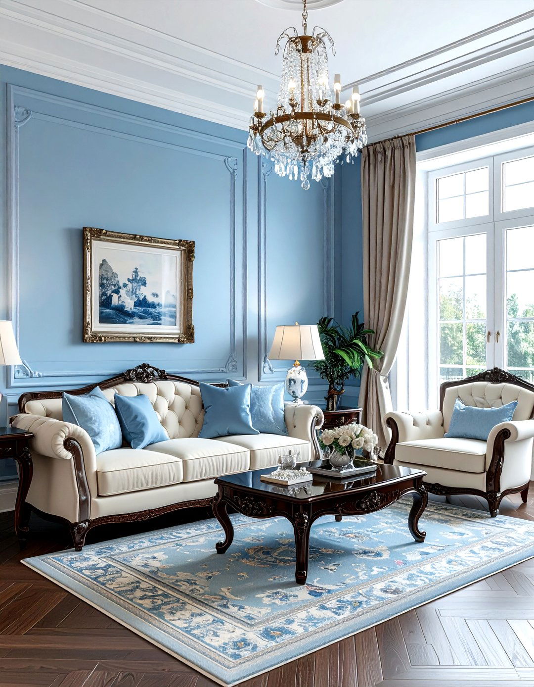 Powder Blue Living Room - 30 blue living room design ideas