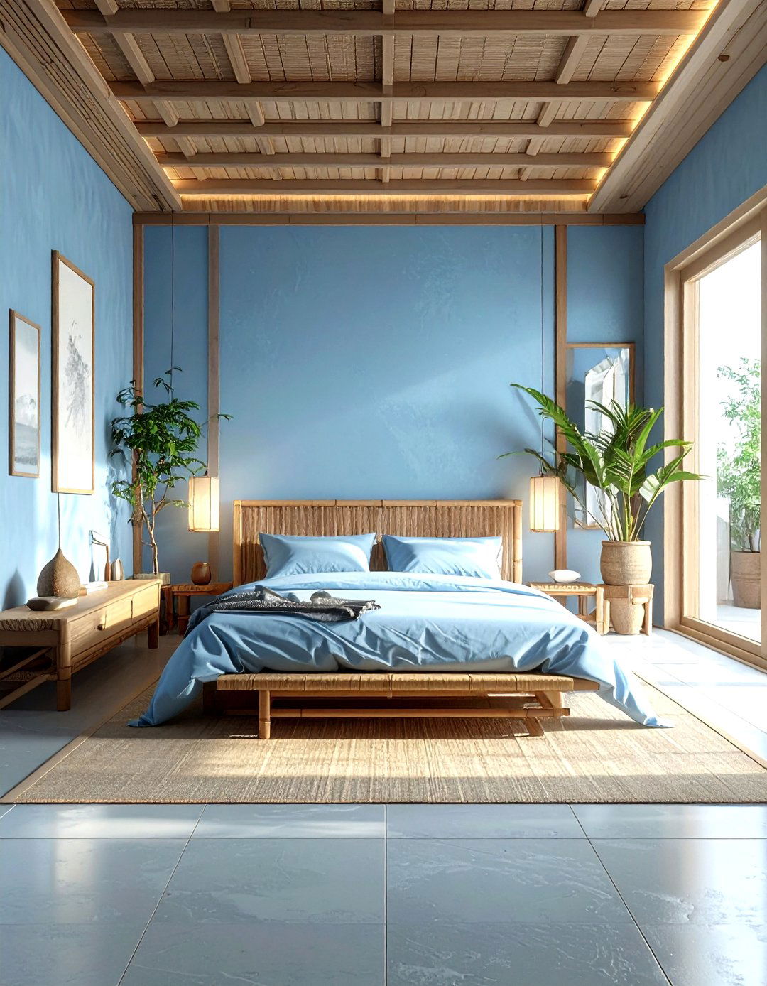Powder Blue Zen Bedroom - 30 minimalist blue bedroom ideas
