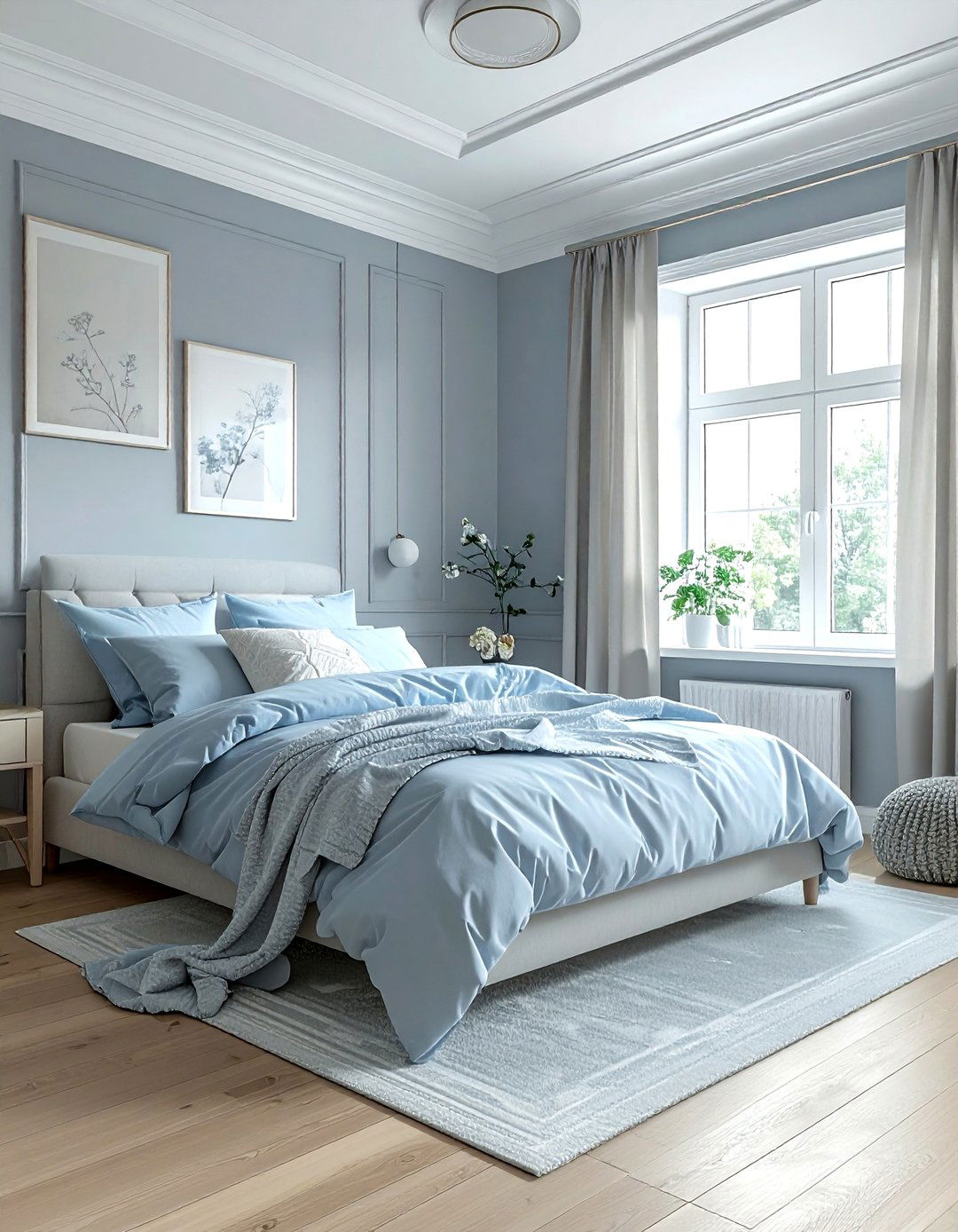 Powder Blue and Dove Gray - 30 blue and gray bedroom ideas