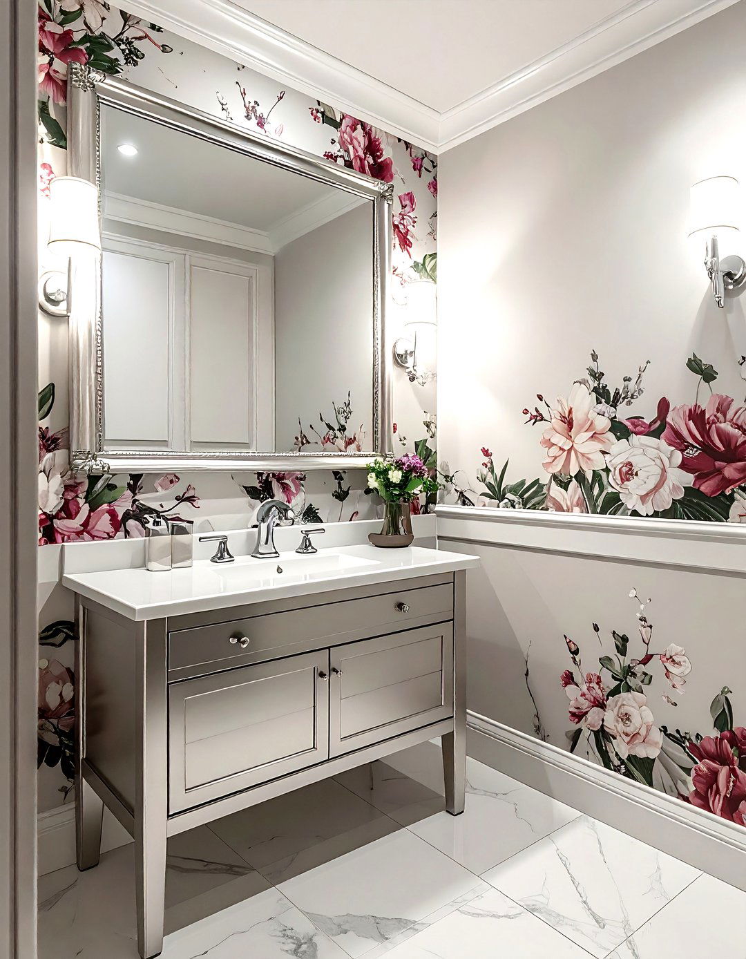 Powder Room Polished Nickel Accents - 30 polished nickel bathroom ideas