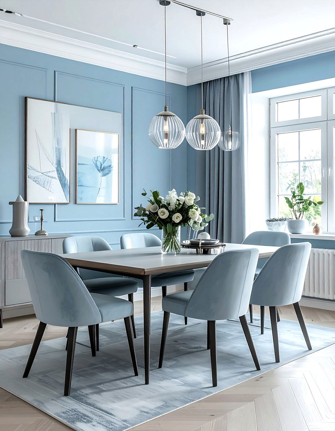 Powder blue dining room - 30 blue dining room ideas