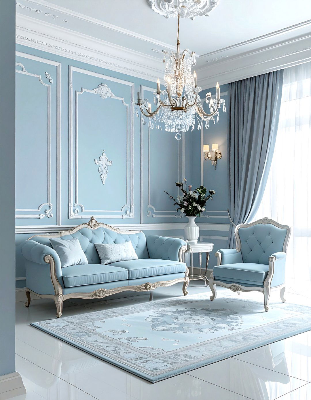 Powder blue living room - 30 cool blue living room ideas