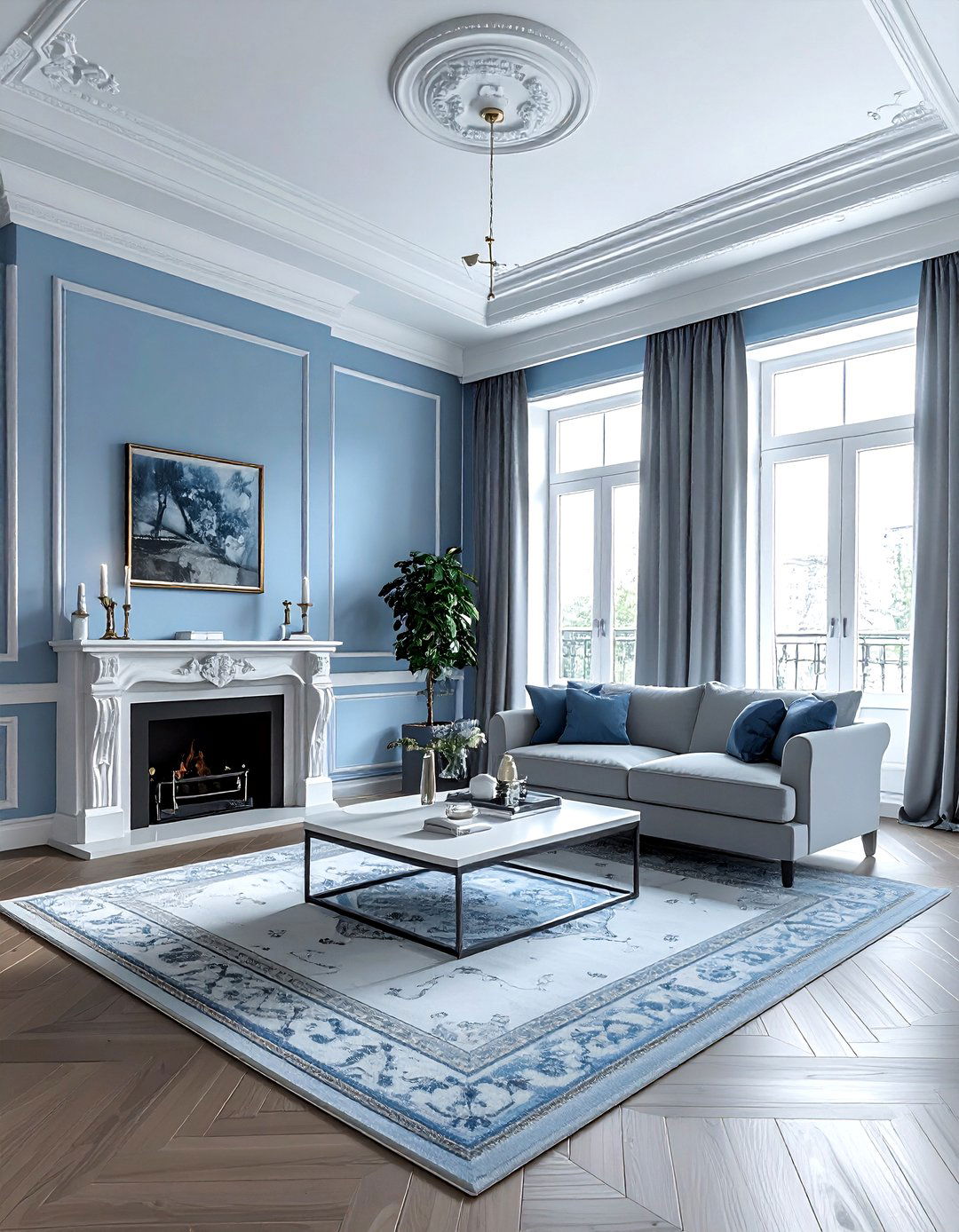 Powder blue living room - 30 modern blue living room ideas