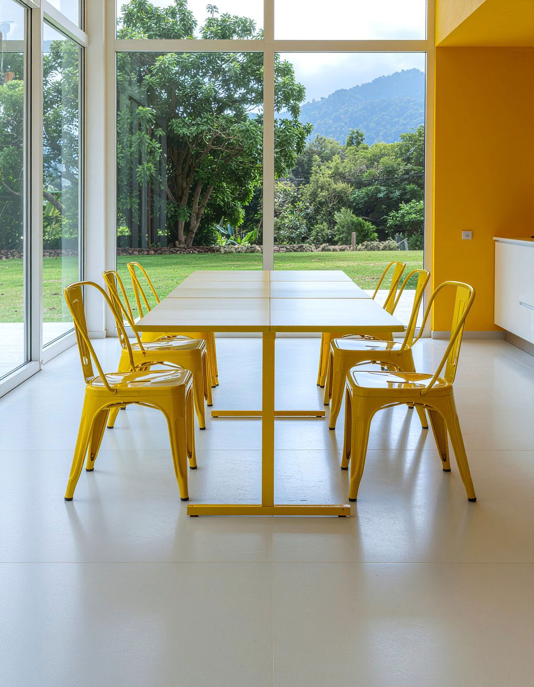 Powder coated metal furniture - 30 durable dining room ideas